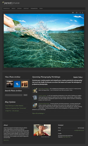 Jared Cruce website using Photo Workshop theme for WordPress