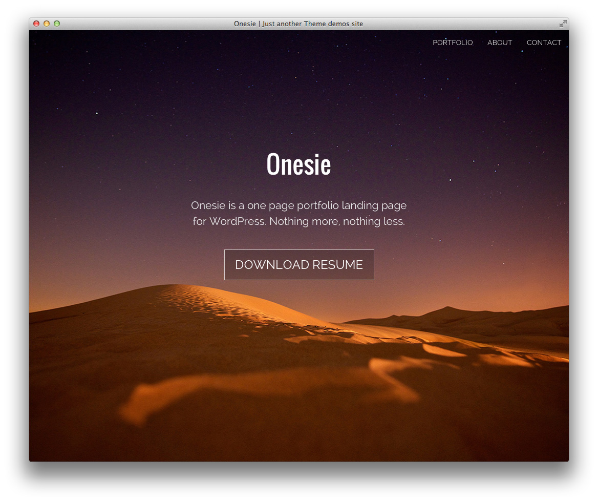 Onesie Free WordPress Landing Page Theme