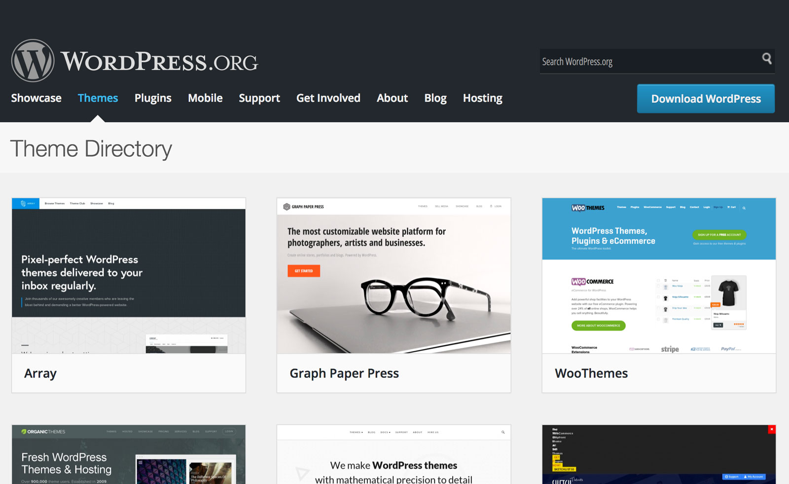 Commercial WordPress themes
