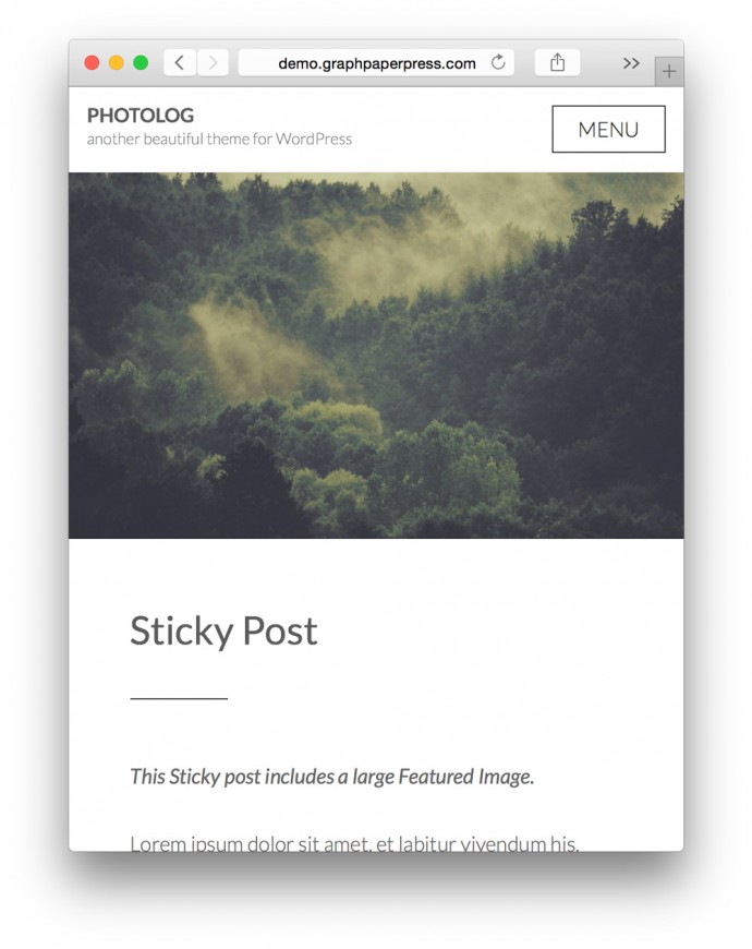 photolog responsive wordpress theme