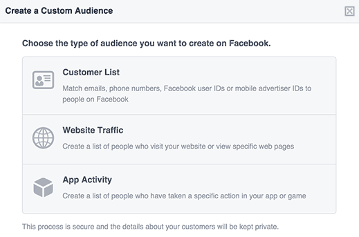 choosing facebook audience type