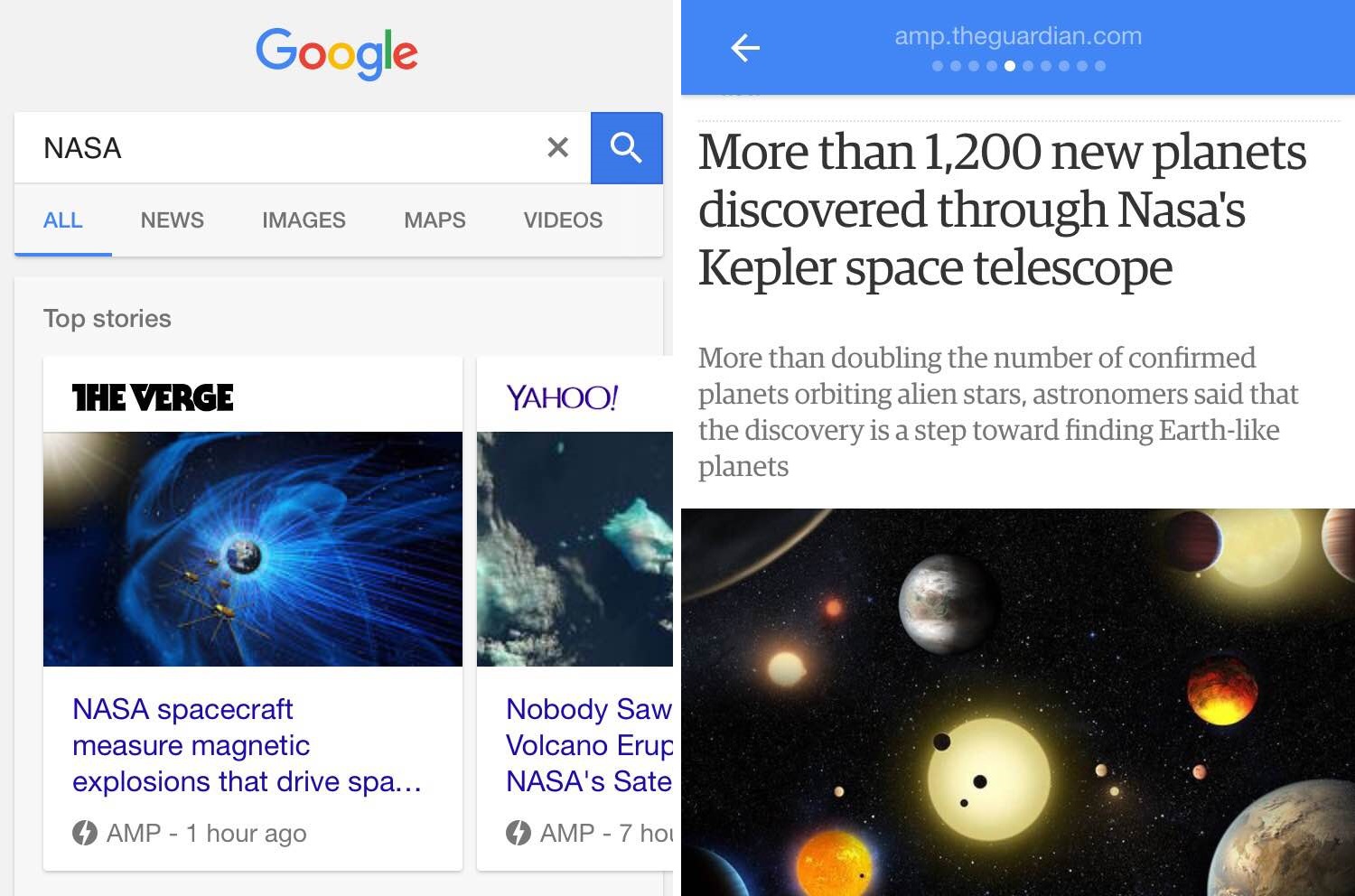 Examples of Accelerated Mobile Pages