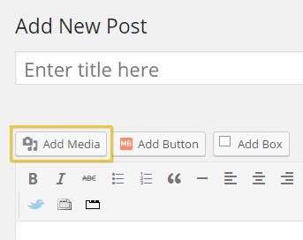 The Add Media button of the TinyMCE editor.