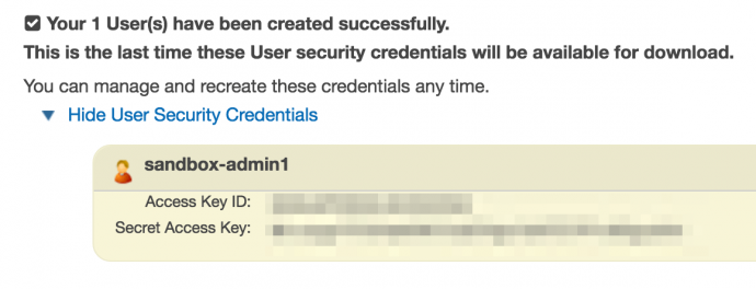 The User Confirmation screen in Amazon S3.