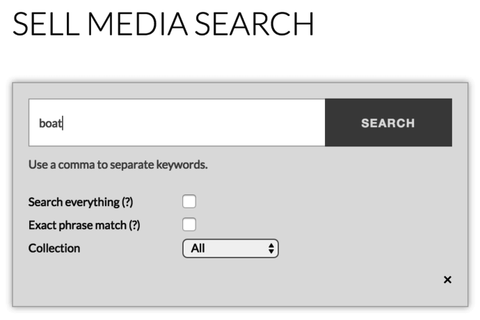 The Sell Media search bar.