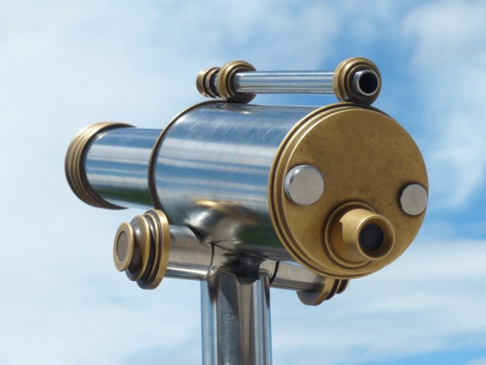 An old-fashioned telescope.