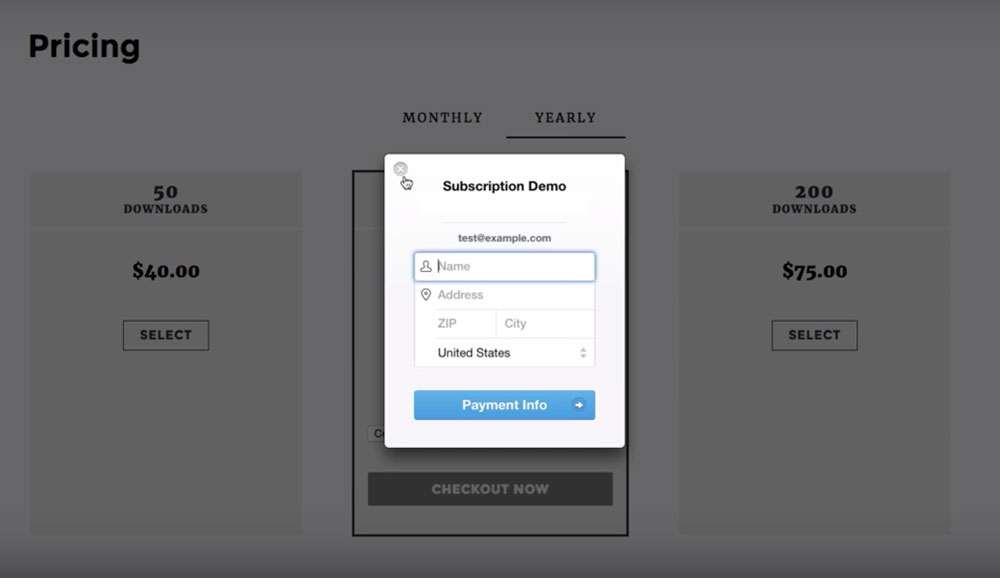 Subscription Payment with Stripe Integration