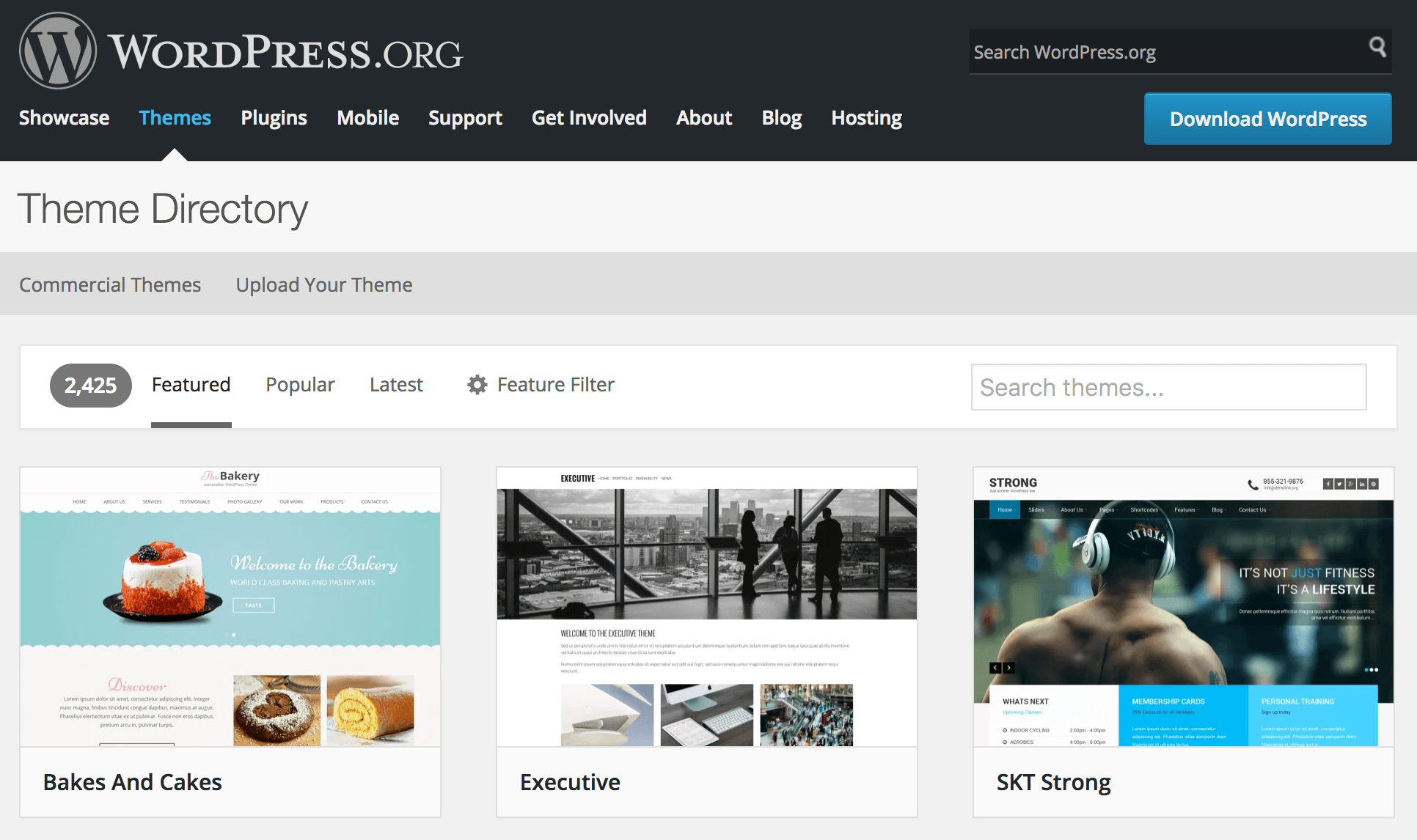 The WordPress.org Theme Directory.