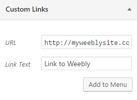 Adding a custom link to a WordPress menu.