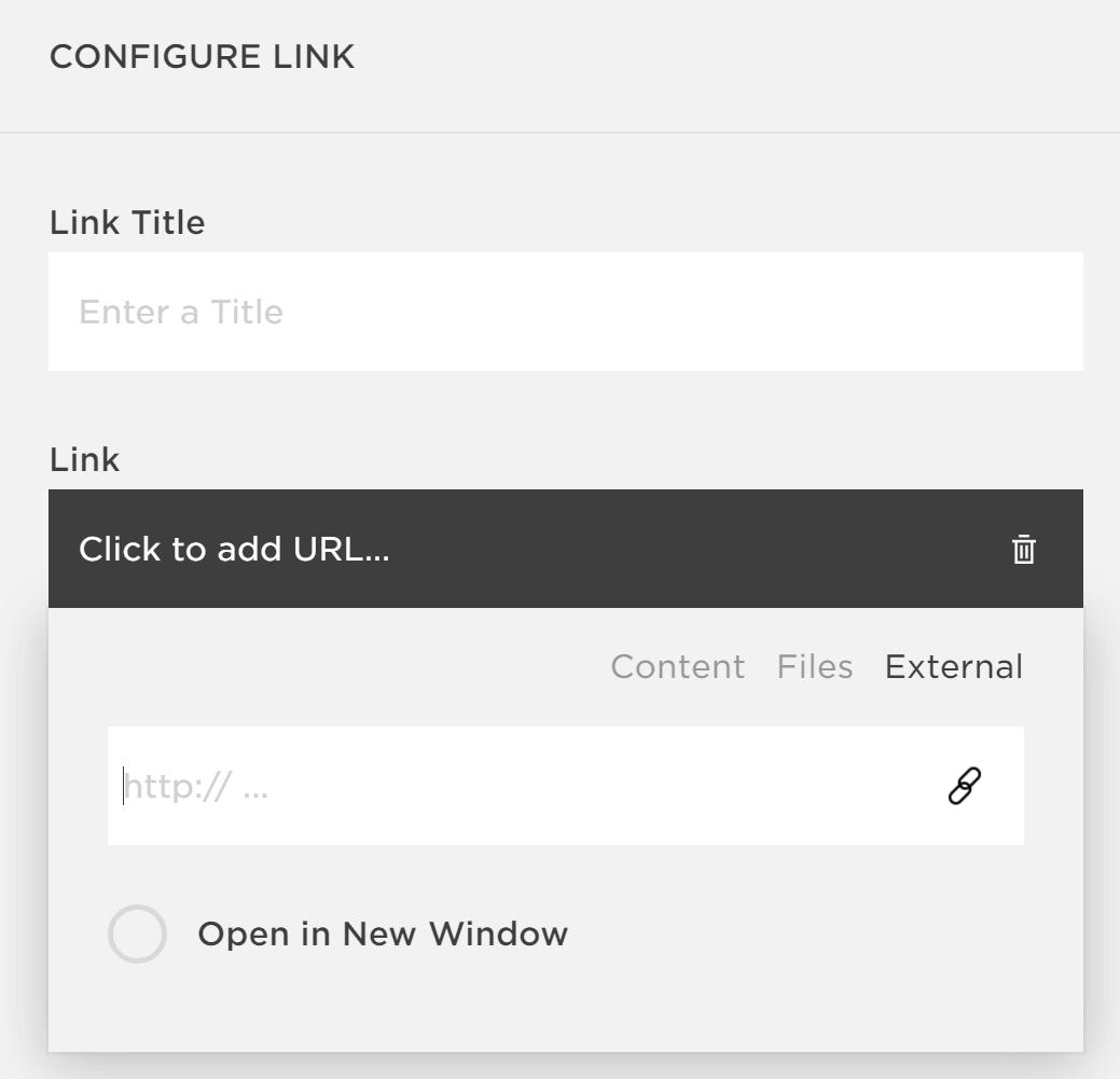 The option to add a link to your Squarespace navigation bar.