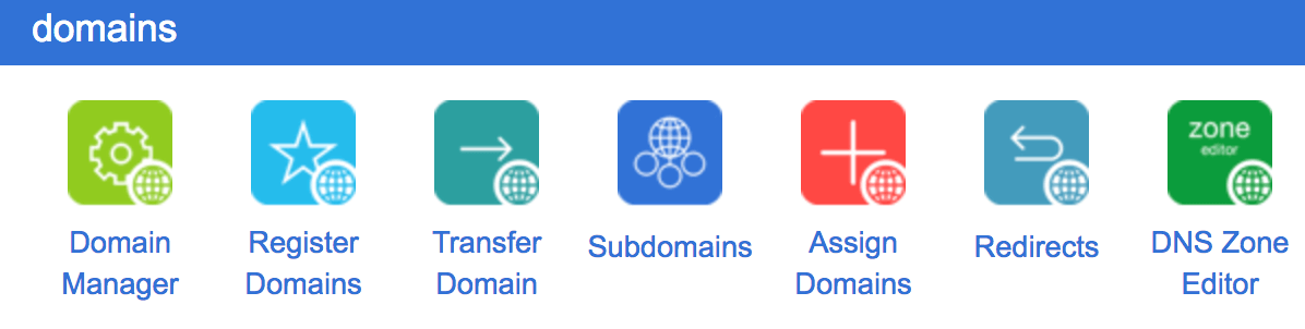 The Subdomains tab in cPanel.