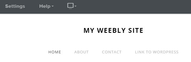 An example of a Weebly menu.