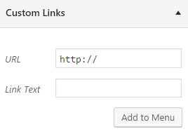 The option to add custom links to your WordPress navigational menu.