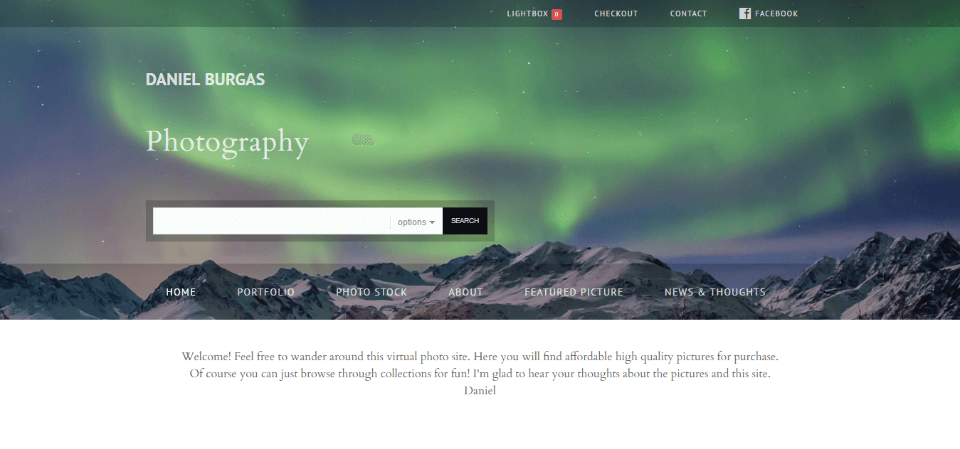 Daniel Burgas Photography homepage