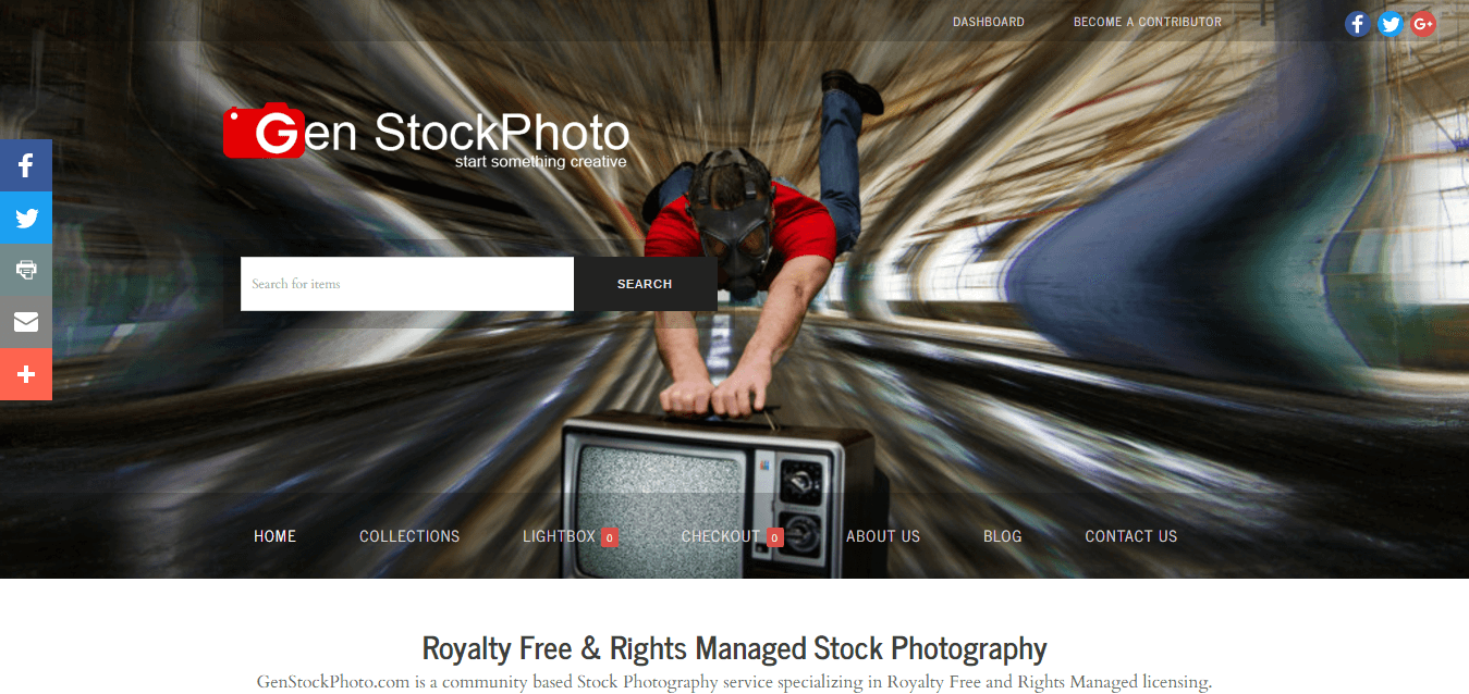 Gen StockPhoto Homepage